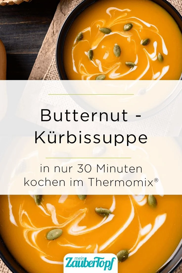Butternut-Kürbissuppe im Thermomix mit frischen Zutaten