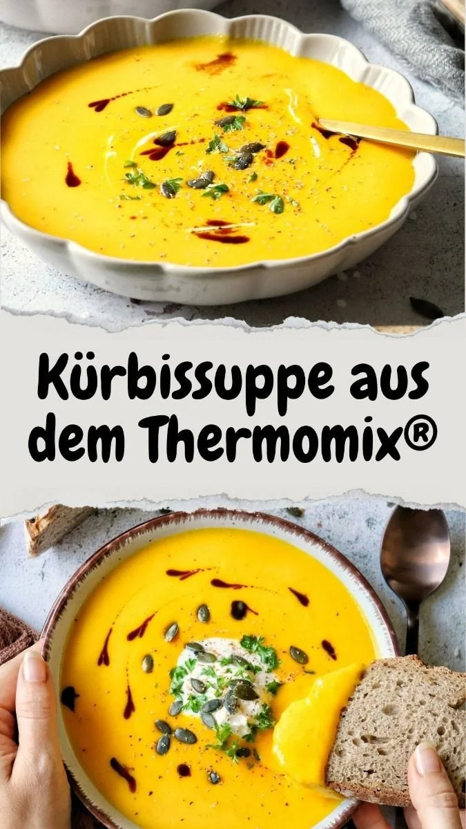 Cremige Kürbissuppe aus dem Thermomix für herbstliche Genüsse