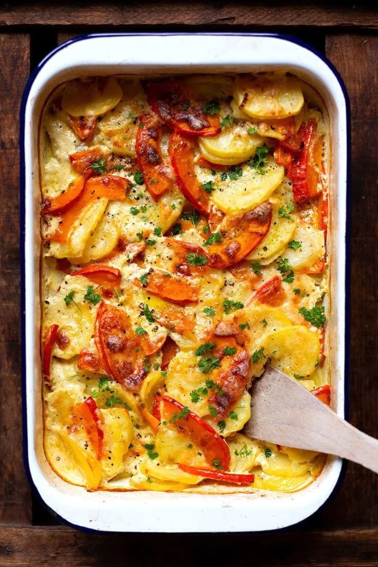 Einfacher Kürbis-Kartoffel-Auflauf im Kochkarussell - schnell & lecker