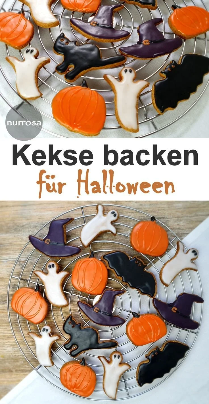 Leckere Halloween Kekse aus dem Rezept für festliche Backideen.