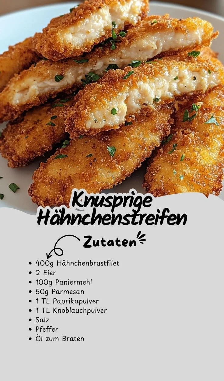 Knusprige Hähnchenstreifen mit aromatischer Panade