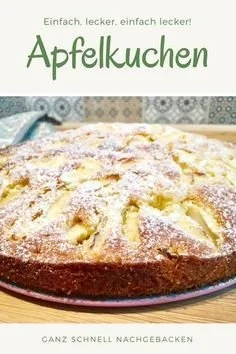 Ruckzuck-Apfelkuchen mit Äpfeln, saftig und lecker, ein schnelles Dessert Rezept.